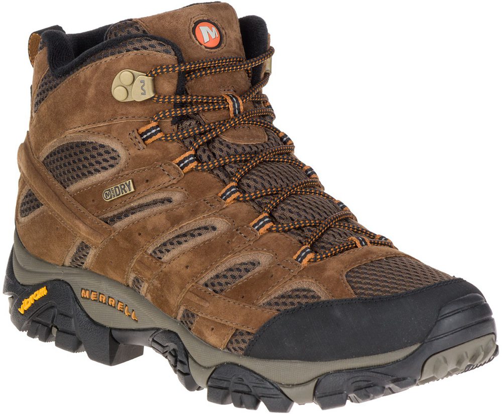 Kozaki Merrell Męskie Brązowe - Moab 2 Mid Waterproof - 492368-TAK